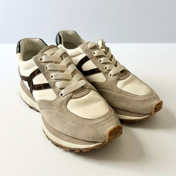 Veronica Beard Valentina Low Top Sneakers with Leopard Print Details Size 9.5 - Picture 1 of 10